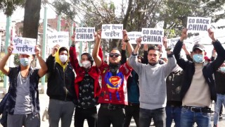 नेपाली भूमि मिचेको भन्दै काठमाडौंमा चीनविरुद्ध प्रदर्शन